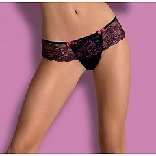 <strong>Трусики-стринги Amarone с широким кружевным двухцветным поясом</strong> <br />
Нежные трусики из атласного и полупрозрачного материала? расшитого цветочным рисунком, спtреди трусики дополняют аккуратные атласные бантики.<div class="charTableblock"><div><span>Размер</span>: S (42-44); M (44-46)</div><div><span>Цвет</span>: черный</div><div><span>Производитель</span>: Obsessive, Польша</div><div><span>В наличии</span>: S-M, черный с малиновым</div></div> Трусики-стринги Amarone с широким кружевным двухцветным поясом
Нежные трусики из атласного и полупрозрачного материала? расшитого цветочным рисунком, спtреди трусики дополняют аккуратные атласные бантики.