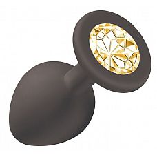 <strong>Чёрная анальная пробка Emotions Cutie Medium с желтым кристаллом - 8,5 см.</strong> <br />
Анальная пробка конусообразной формы, выполнена из гипоаллергенного силикона и украшена красивой стразой в основании.<div class="charTableblock"><div><span>Длина, см</span>: 8.50</div><div><span>Диаметр, см</span>: 3.30</div><div><span>Материал</span>: силикон</div><div><span>Длина, см</span>: 5-8</div><div><span>Диаметр, см</span>: 3</div></div> Чёрная анальная пробка Emotions Cutie Medium с желтым кристаллом - 8,5 см.
Анальная пробка конусообразной формы, выполнена из гипоаллергенного силикона и украшена красивой стразой в основании.