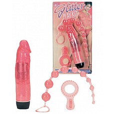 <strong>Набор гелевый розовый (Dream Toys 50090)</strong> <br />
Набор Унисекс. Розовый набор из трех элементов: вибратор гелевый прозрачный с блестками длиной 16 см. диаметром 3,5. Анальная цепочка из 10 шаров на жесткой сцепке длиной 25 см. Диаметр шаров от 0,5 см до 2 см, промежуток между шарами 1 см.. Эрекционное кольцо с клиторальным стимулятором.<div class="charTableblock"> </div> Набор гелевый розовый (Dream Toys 50090)
Набор Унисекс. Розовый набор из трех элементов: вибратор гелевый прозрачный с блестками длиной 16 см. диаметром 3,5. Анальная цепочка из 10 шаров на жесткой сцепке длиной 25 см. Диаметр шаров от 0,5 см до 2 см, промежуток между шарами 1 см.. Эрекционное кольцо с клиторальным стимулятором.