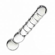 <strong>Стеклянный спиральный жезл Joystick, 20 см</strong> <br />
Прямой жезл с основанием-шаром, тело которого покрыто прозрачной толстой спиралью.<div class="charTableblock"><div><span>Материал</span>: стекло</div><div><span>Производитель</span>: Glas, США</div></div> Стеклянный спиральный жезл Joystick, 20 см
Прямой жезл с основанием-шаром, тело которого покрыто прозрачной толстой спиралью.