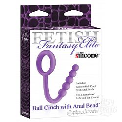 Утяжка Fetish Fantasy Elite Ball Cinch with Anal Bead на мошонку с анальной цепочкой фиолетовая  Утяжка Fetish Fantasy Elite Ball Cinch with Anal Bead на мошонку с анальной цепочкой фиолетовая