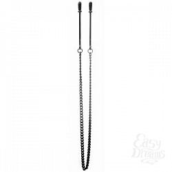 Чёрные клипсы на соски с цепочкой Чёрные клипсы на соски с цепочкой