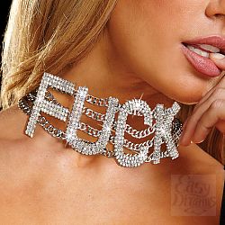 Широкий ошейник с надписью FUCK Choker Широкий ошейник с надписью FUCK Choker