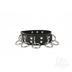 Брутальный ошейник с кольцами Брутальный ошейник с кольцами