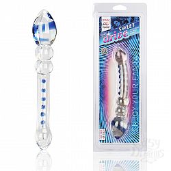 Двусторонний стеклянный фаллос с разными головками Sweet Drive - 22 см. Двусторонний стеклянный фаллос с разными головками Sweet Drive - 22 см.