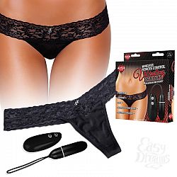 Черные трусики с вибрацией на радиопульте Черные трусики с вибрацией на радиопульте