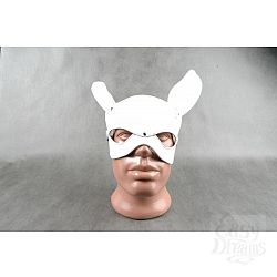 Белая кожаная маска на верхнюю часть лица Е-РАБбит Белая кожаная маска на верхнюю часть лица Е-РАБбит