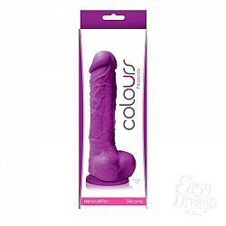 Фиолетовый фаллоимитатор на присоске Colours Pleasures - 17,8 см. Фиолетовый фаллоимитатор на присоске Colours Pleasures - 17,8 см.