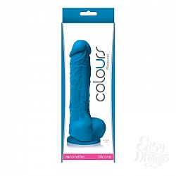 Голубой фаллоимитатор Colours Pleasures на присоске - 17,8 см. Голубой фаллоимитатор Colours Pleasures на присоске - 17,8 см.