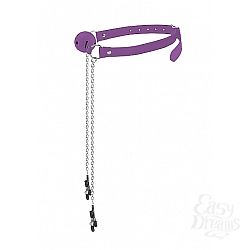 Кляп с зажимами для сосков OUCH Purple SH-OU151PUR Кляп с зажимами для сосков OUCH Purple SH-OU151PUR