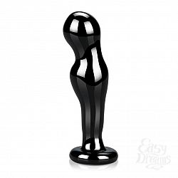 Чёрный стеклянный массажёр простаты ручной работы - 11 см. Чёрный стеклянный массажёр простаты ручной работы - 11 см.