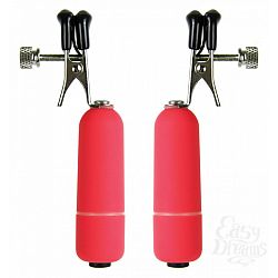 Красные клипсы на соски с вибрацией Красные клипсы на соски с вибрацией