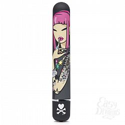 Чёрный вибратор с принтом CLASSIC VIBRATOR BLACK PINK LIPSTICK WOMAN - 18,4 см. Чёрный вибратор с принтом CLASSIC VIBRATOR BLACK PINK LIPSTICK WOMAN - 18,4 см.