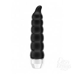 Чёрный фигурный вибратор Lacee с тонким кончиком - 15,5 см. Чёрный фигурный вибратор Lacee с тонким кончиком - 15,5 см.