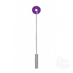 Фиолетовая шлёпалка Leather Circle Tiped Crop с наконечником-кругом - 56 см. Фиолетовая шлёпалка Leather Circle Tiped Crop с наконечником-кругом - 56 см.