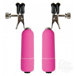 Розовые клипсы на соски с вибрацией Розовые клипсы на соски с вибрацией