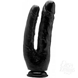 Чёрный анально-вагинальный фаллоимитатор Realistic Double Cock 10 Inch - 25,5 см. Чёрный анально-вагинальный фаллоимитатор Realistic Double Cock 10 Inch - 25,5 см.
