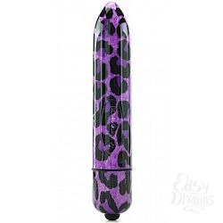 Фиолетовый вибратор с леопардовым принтом - 16 см. Фиолетовый вибратор с леопардовым принтом - 16 см.