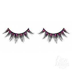 Ресницы чёрные с розовыми стразами Ресницы чёрные с розовыми стразами