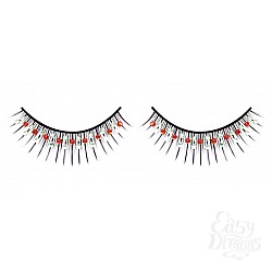 Ресницы чёрные с красными и серебряными стразами Ресницы чёрные с красными и серебряными стразами