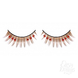 Ресницы коричневые с красными стразами Ресницы коричневые с красными стразами