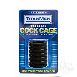 Сжимающая утяжка черная TITAN COCK CAGE  Сжимающая утяжка черная TITAN COCK CAGE