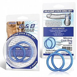 Набор из двух голубых силиконовых колец разного диаметра SILICONE COCK RING SET BLM4005-BLU  Набор из двух голубых силиконовых колец разного диаметра SILICONE COCK RING SET BLM4005-BLU