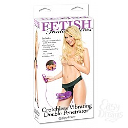 Фиолетовый двойной страпон с вибратором Фиолетовый двойной страпон с вибратором