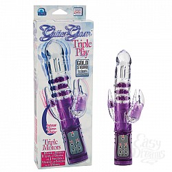 Фиолетовый тройной хай-тек вибратор GLITTER GLAM Фиолетовый тройной хай-тек вибратор GLITTER GLAM