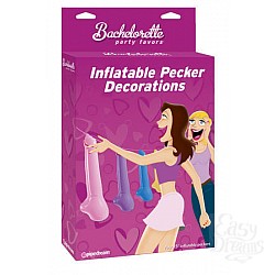 Набор надувных шаров в виде пенисов 4штуки Набор надувных шаров в виде пенисов 4штуки