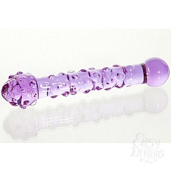 Нежно-фиолетовый стеклянный фаллоимитатор с шишечками Нежно-фиолетовый стеклянный фаллоимитатор с шишечками