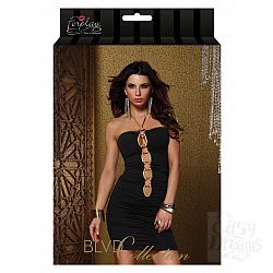  ������ � �������  �������� �� ����� TRIMMED HALTER MINI DRESS BLACK L 882671-BLACK-L