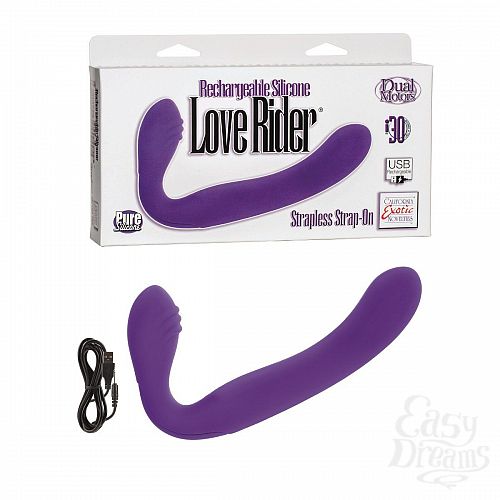 ���������� 2  �������������� ����������������� ������� Rechargeable Silicone Love Rider Strapless Strap-On