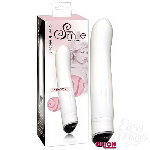 Фотография 1:  Белоснежный вибратор Smile Easy из силикона - 22 см. Фотография 1:  Белоснежный вибратор Smile Easy из силикона - 22 см.