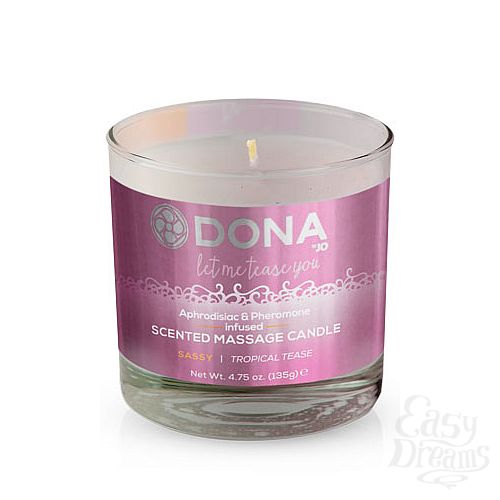  1:    DONA Scented Massage Candle Sassy Aroma: Tropical Tease 135 
