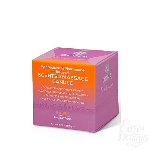  2    DONA Scented Massage Candle Sassy Aroma: Tropical Tease 135 