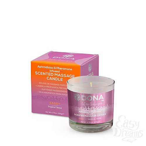  3    DONA Scented Massage Candle Sassy Aroma: Tropical Tease 135 
