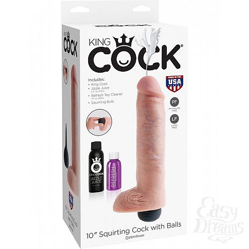 ���������� 1:  ������������� King Cock 10  Squirting Cock � �������� ��������� - 25,4 ��.