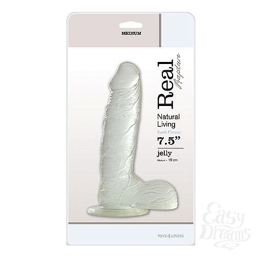 ���������� 2  ���������� ������������� JELLY DILDO REAL RAPTURE CLEAR 7.5 - 19 ��.
