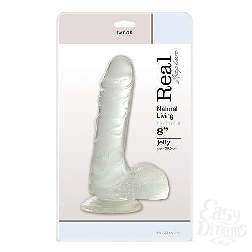 ���������� 2  ���������� ������������� �� �������� JELLY DILDO REAL RAPTURE CLEAR - 23 ��.