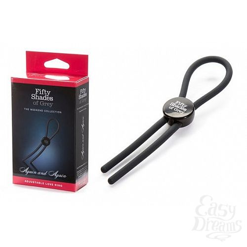 Фотография 2:  Тёмно-серое эрекционное кольцо с зажимом Again and Again Adjustable Cock Ring Фотография 2  Тёмно-серое эрекционное кольцо с зажимом Again and Again Adjustable Cock Ring