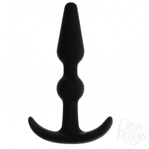  1:  ׸     T-SHAPE SILICONE BUTT PLUG BLACK - 8,9 .