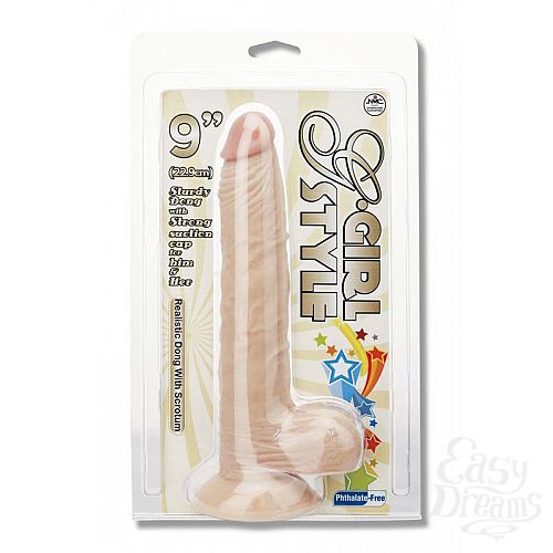 ���������� 2  �������� ������������� G-GIRL STYLE 9INCH DONG WITH SUCTION CAP - 22,8 ��.