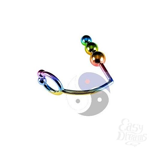 Фотография 1:  Радужное эрекционное кольцо с анальной ёлочкой Rainbow Horse Shoe Cock Ring with Trio of Anal Balls Фотография 1:  Радужное эрекционное кольцо с анальной ёлочкой Rainbow Horse Shoe Cock Ring with Trio of Anal Balls