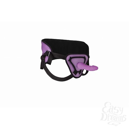  1:   Deluxe Silicone Strap On 8 Inch Purple Ouch! SH-OU206PUR