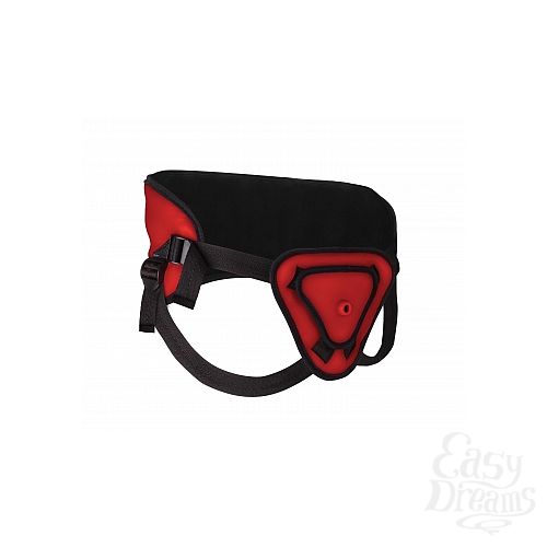  3   Deluxe Silicone Strap On 8 Inch Red OUCH! SH-OU210RED
