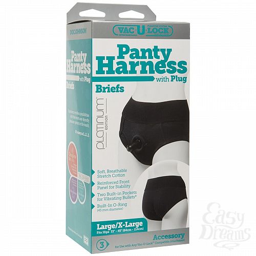 ���������� 4  �������-����� � ������ Vac-U-Lock Panty Harness with Plug Briefs - L/XL