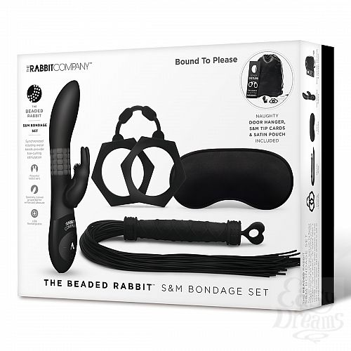���������� 5  Beaded Rabbit Bondage Gift Set for Couples - Black