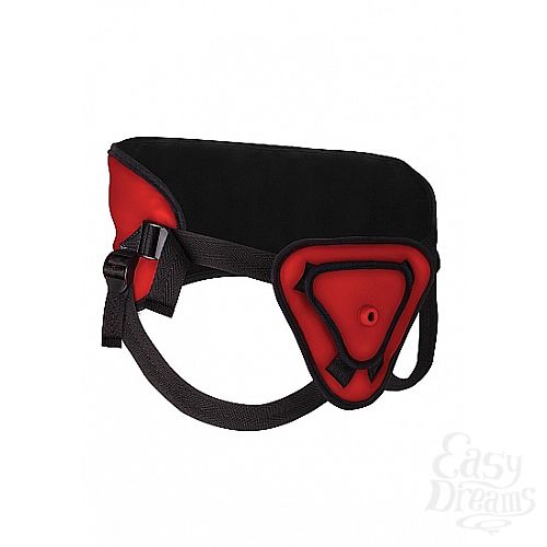  3   Deluxe Silicone Strap On 10 Inch Red OUCH! SH-OU209RED
