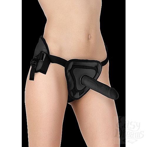  1:   Deluxe Silicone Strap On 8 Inch Black OUCH! SH-OU208BLK
